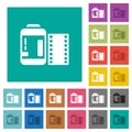 Negative camera film canister square flat multi colored icons