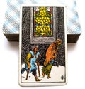 Five of Pentacles Tarot Card Financial or Material Loss Financial burdens Recession Royalty Free Stock Photo