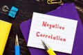 Negative Correlation sign on the page