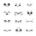 Negative emotions or hand drawn illustration emoji faces expression