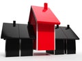 Negative Equity Icon Shows Losses Or Debt Bigger Than House Value - 3d Illustration