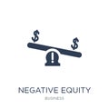 Negative equity icon. Trendy flat vector Negative equity icon on