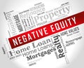 Negative Equity Wordcloud Shows Losses Or Debt Bigger Than House Value - 3d Illustration