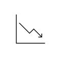 Negative graph statistics linear style sign for mobile concept and web design Royalty Free Stock Photo