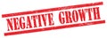 NEGATIVE GROWTH text on red grungy rectangle stamp