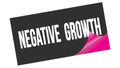 NEGATIVE GROWTH text on black pink sticker stamp