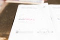 Close up of paper sheet with negative hiv test result in african hospital Royalty Free Stock Photo