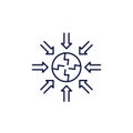 negative impact line icon on white, vector