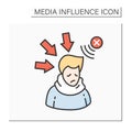 Negative influence color icon