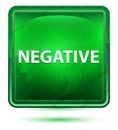 Negative Neon Light Green Square Button