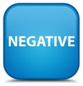 Negative special cyan blue square button