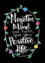 Negative Mind Will Never Give You A Positive Life Royalty Free Stock Photo