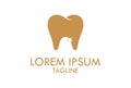Negative Space Bird Brown Tooth Dental Clinic Nature Logo Design