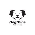 Negative space dog  face cute logo design vector graphic symbol icon sign illustration creative idea Royalty Free Stock Photo
