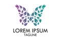 Negative Space Leaf Butterfly Logo Design Royalty Free Stock Photo