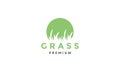 Negative space green grass logo symbol vector icon illustration graphic design Royalty Free Stock Photo