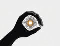 Negative Space Hand Holding Microchip Ã¢â¬\' Technology and Innovation Concept Royalty Free Stock Photo