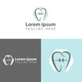 Great simple dentist stomatology dental clinic tooth logo design medical vector template