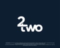 Negative space two design. Vector negative space two logo design Royalty Free Stock Photo