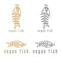 Negative space vector concept of fish skeleton