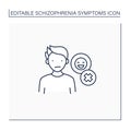 Negative symptoms line icon