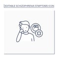 Negative symptoms line icon Royalty Free Stock Photo