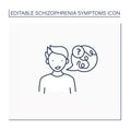 Negative symptoms line icon Royalty Free Stock Photo