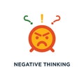 negative thinking icon. bad experience feedback, mad emoticon sticker, hate and furious concept symbol design, unhappy client,