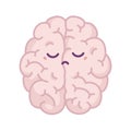 Negative thinking. Sad brain. Vector illustration