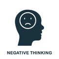 Negative Thinking Silhouette Icon. Pessimism, Frustration, Furious Expression Symbol. Mental Disorder, Bad Mood Glyph