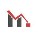 Negative trend icon Royalty Free Stock Photo