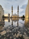 Negeri Sembilan, Malaysia - 20 FEBRUARY 2022 : Exterior of Sri Sendayan mosque view during dusk.