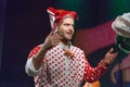Negev, Beer-Sheva - Israel -youth Palace, - Male actor in a red cap and a blouse with red polka dots