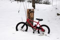 Neglected bicycle in snow