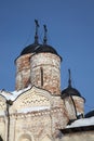 Neglected orthodox church in winter, Kirillov, Russia Royalty Free Stock Photo