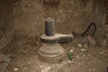 Neglected shiva lingam inside a deserted temple