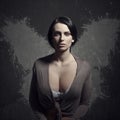 Neglected woman with wings Royalty Free Stock Photo
