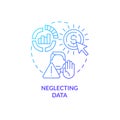 Neglecting data blue gradient concept icon Royalty Free Stock Photo