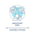 Neglecting data turquoise concept icon Royalty Free Stock Photo