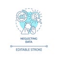 Neglecting data turquoise concept icon Royalty Free Stock Photo