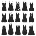 Negligee vector black set icon. Vector illustration sleepwear on white background. Isolated black set icon negligee. Royalty Free Stock Photo