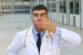 Negligent doctor realising an error Royalty Free Stock Photo