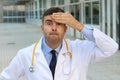 Negligent doctor realising an error Royalty Free Stock Photo