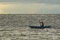 Negombo, Sri Lanka, November 06, 2015: Fishermen with catamaran