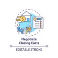 Negotiate closing costs concept icon Royalty Free Stock Photo