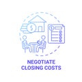 Negotiate closing costs concept icon Royalty Free Stock Photo