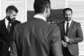 Negotiation and business concept. Leaders have business meeting. Businessmen wear smart suits Royalty Free Stock Photo