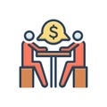 Color illustration icon for Negotiation, arbitration and compromise