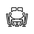 Black line icon for Negotiation, discussion and talk Royalty Free Stock Photo
