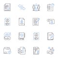 Negotiation line icons collection. Compromise, Bargaining, Mediation, Persuasion, Dispute, Communication, Agreement